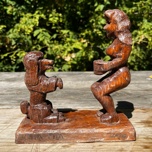1950s Hand carved “Cha Cha” outsider art.