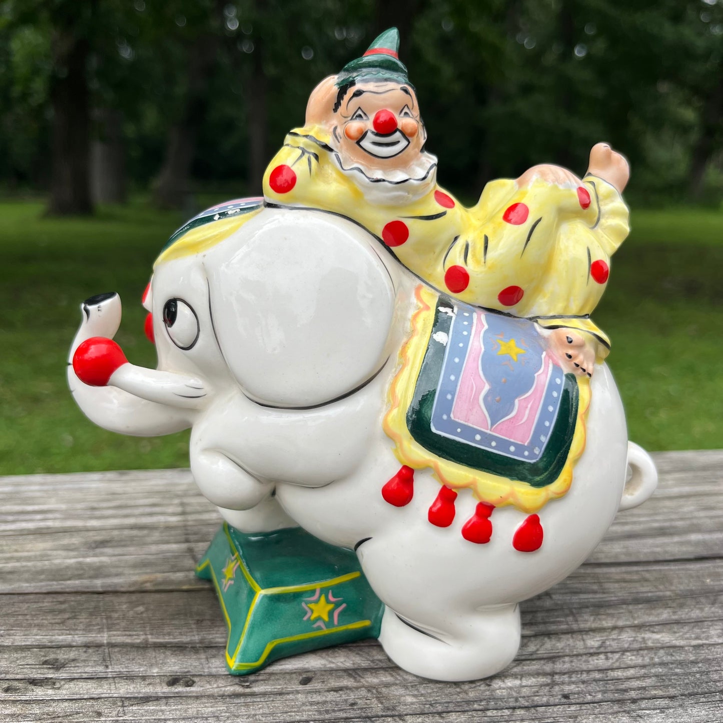 1957 Circus clown/elephant coin bank.