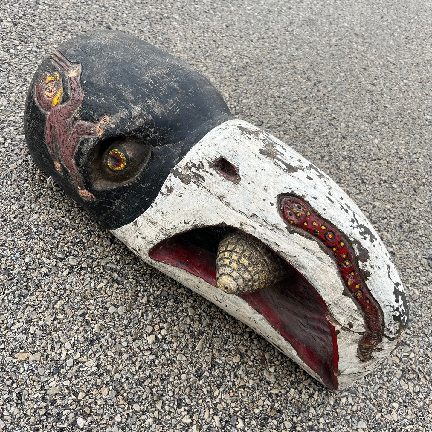 Early 1900s Wooden crow mask.