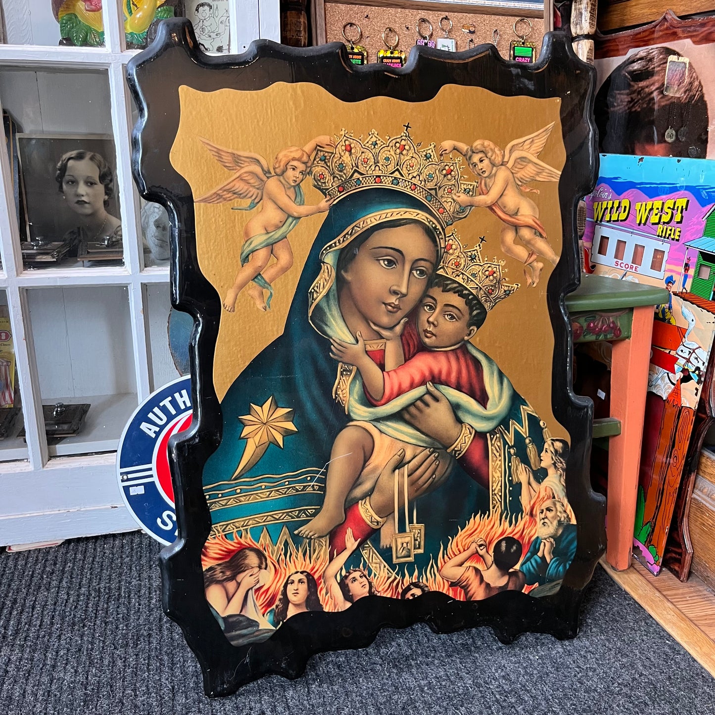 1980s Madonna del Carmine (Our Lady of Mount Carmel) over purgatory.