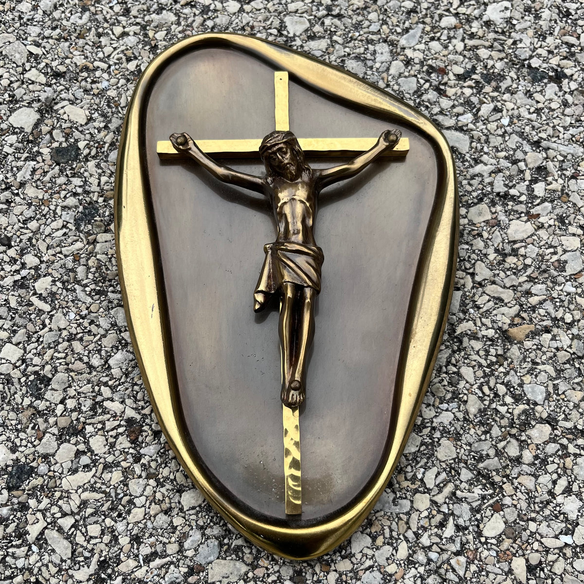 Vintage brass crucifix.