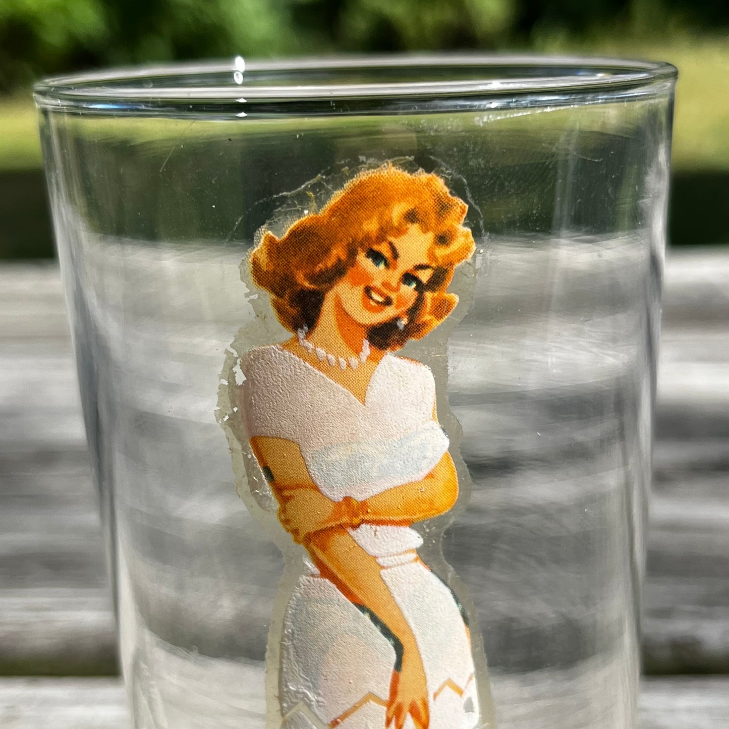 1940s Pin up Peakaboo glass.