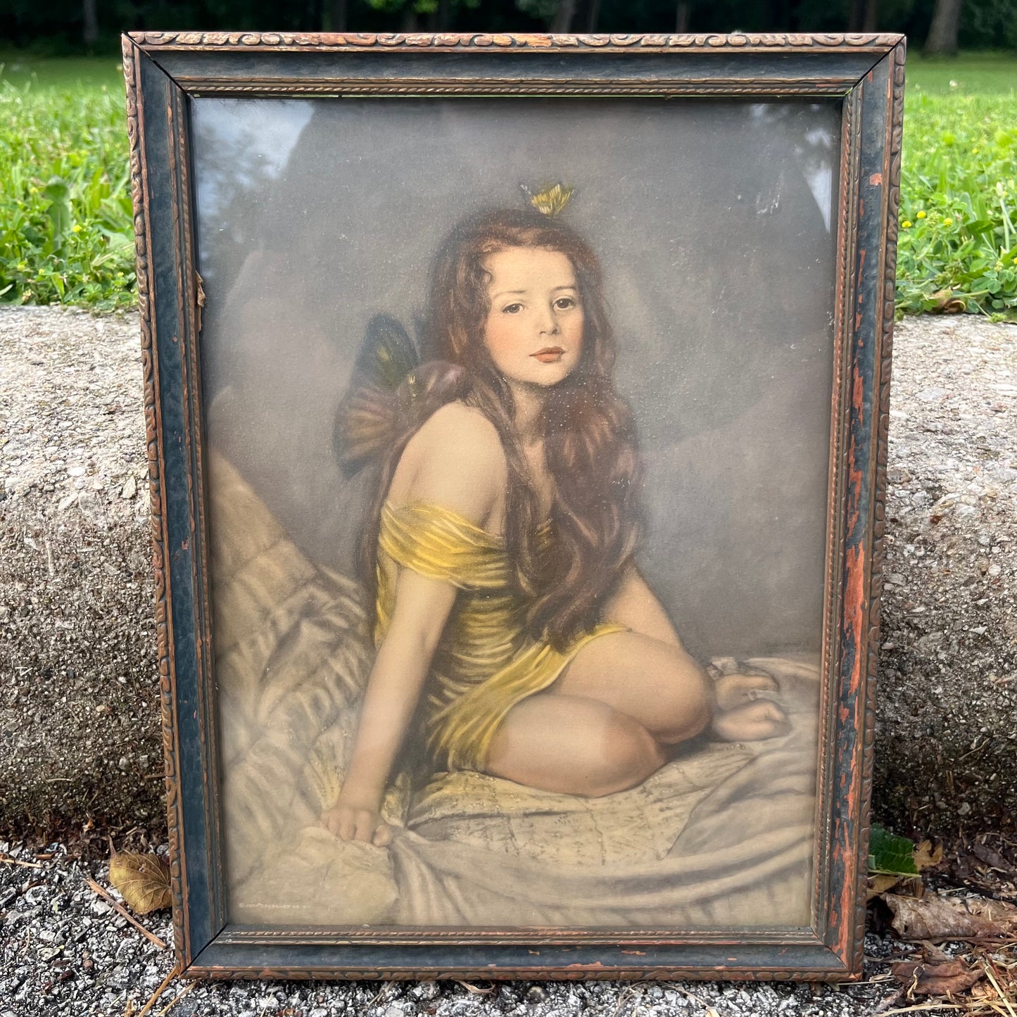 Vintage “Psyche” print in original frame.