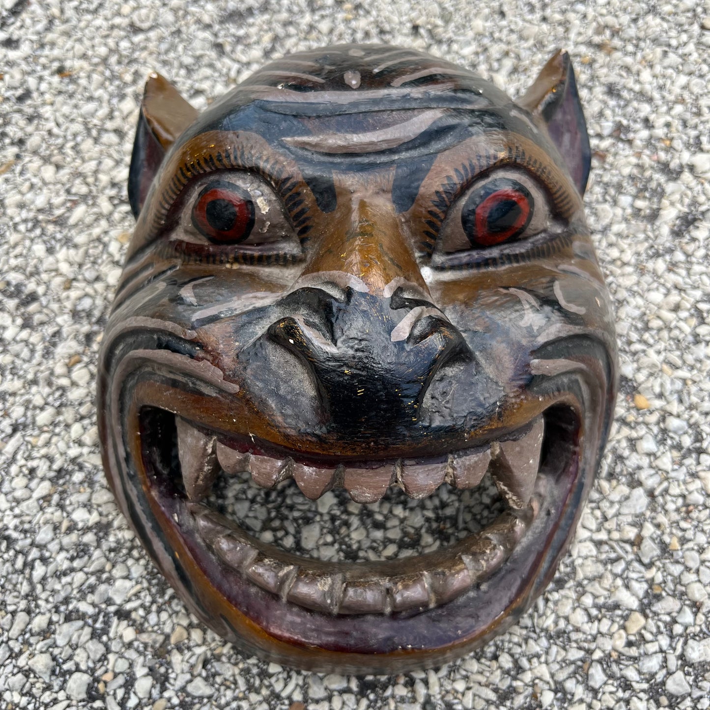 Vintage hand crafted jaguar mask.