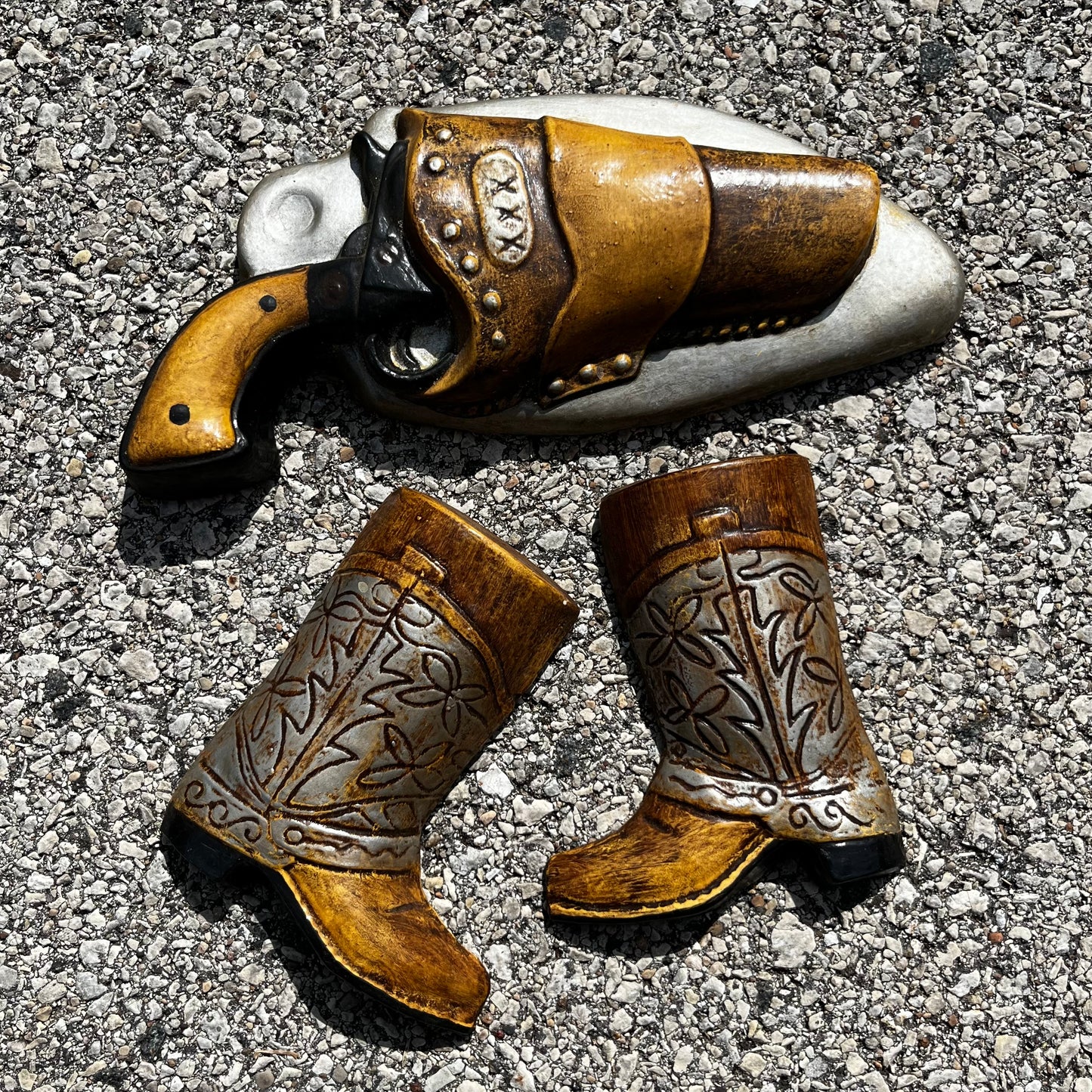 1970s Cowboy chalkware set.