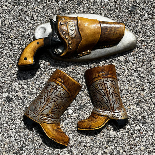 1970s Cowboy chalkware set.