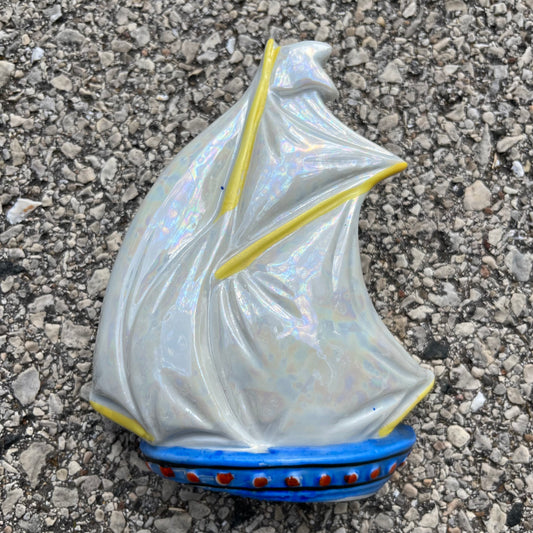1960s Sailboat wall pocket.