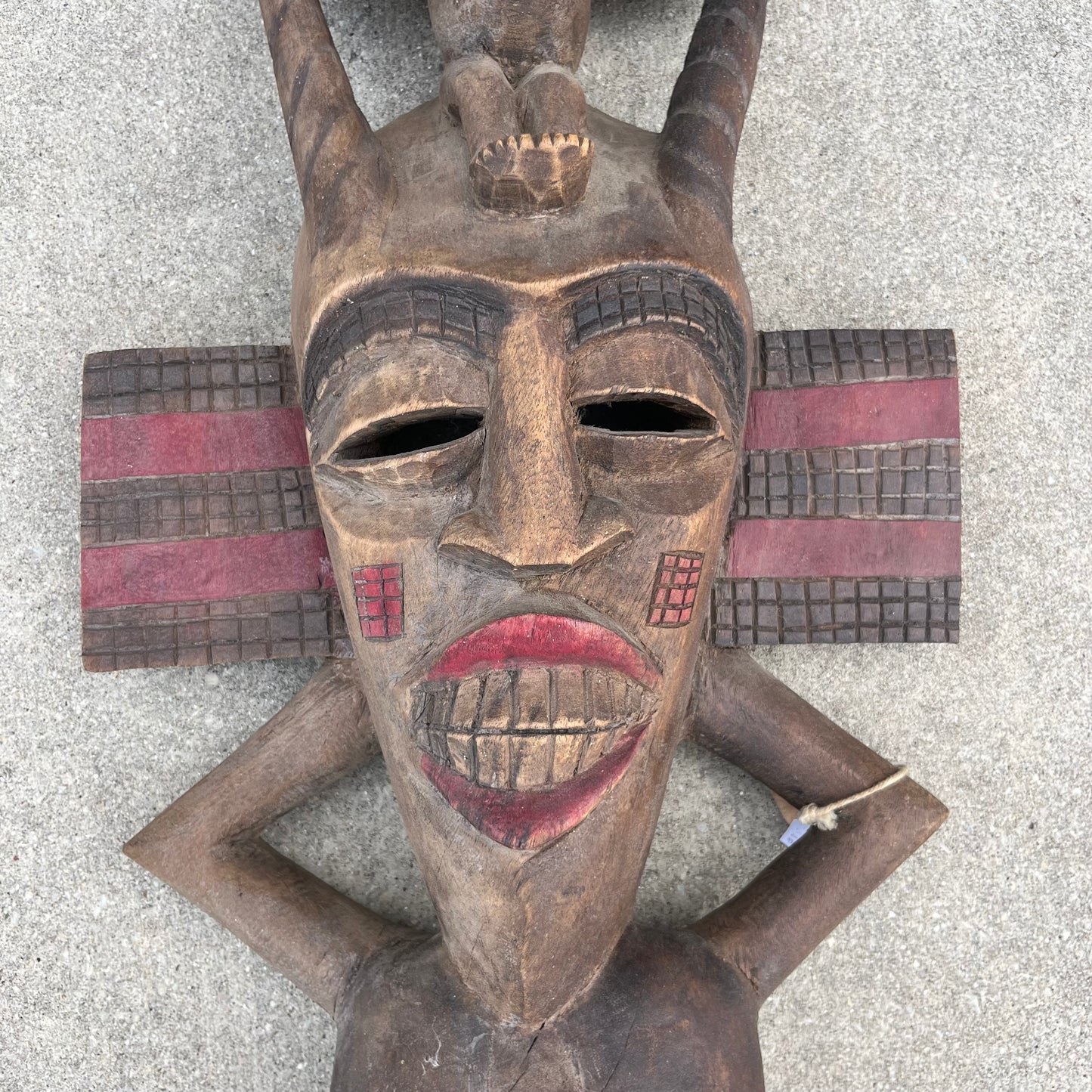 Vintage hand carved Senufo Kpelie mask.