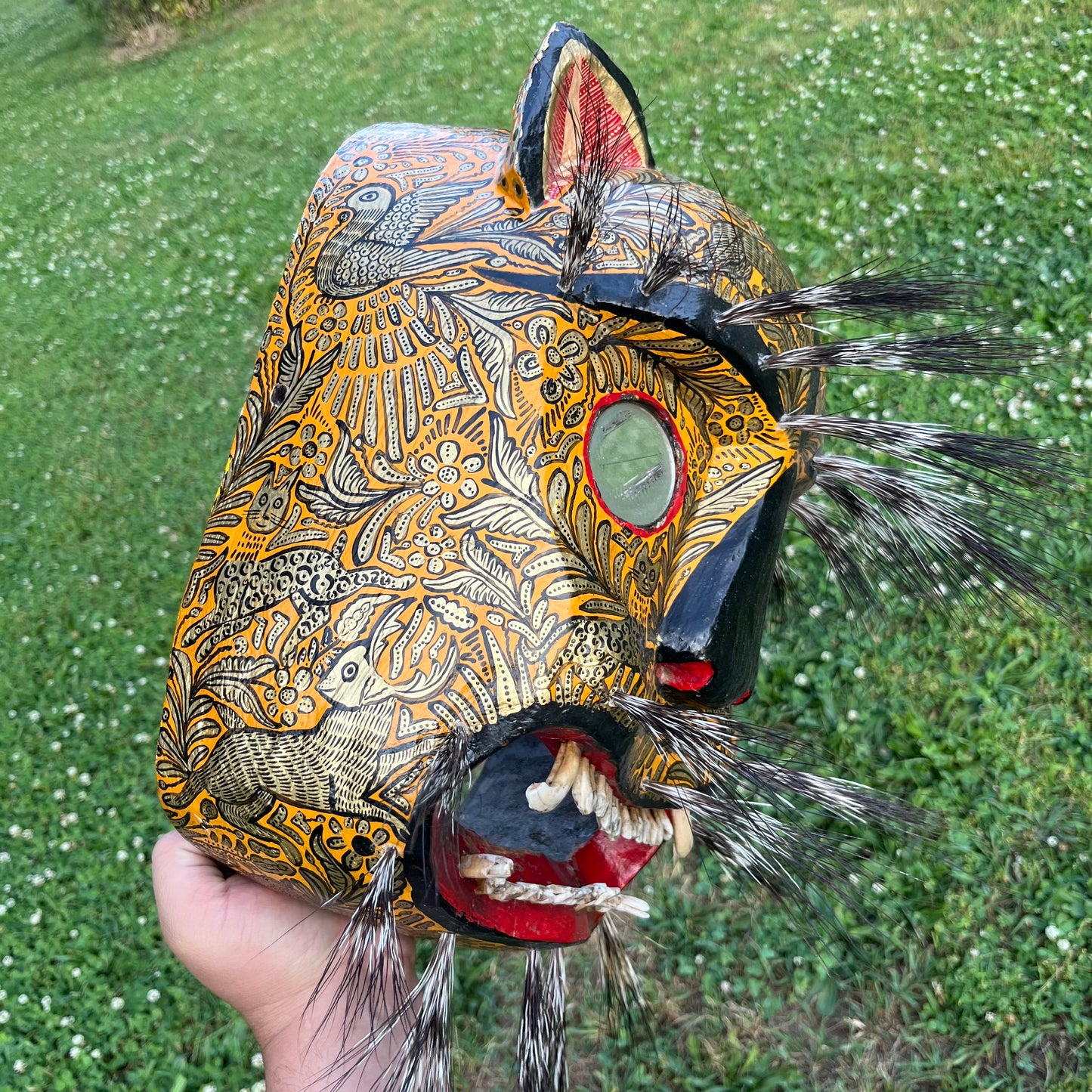 Vintage Danza Del Tigre jaguar mask.