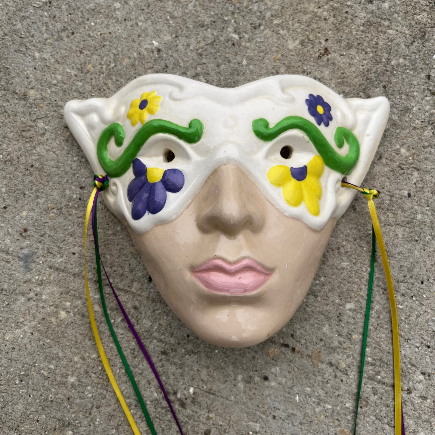 1985 Ceramic Mardi Gras mask.