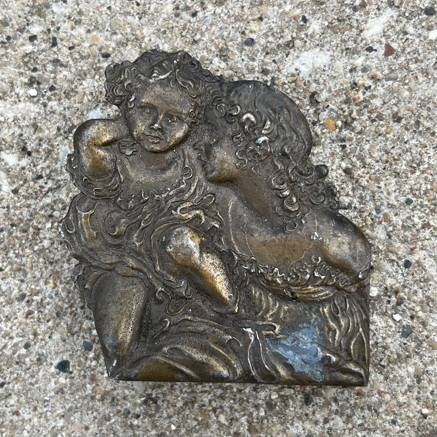 1974 Lewis Art Nouveau brass belt buckle.