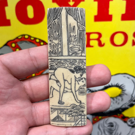 1980s Double-sided resin shunga shingle.
