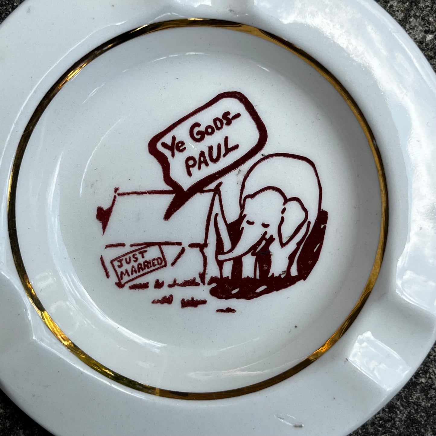 1950s “Just Married” ashtray.