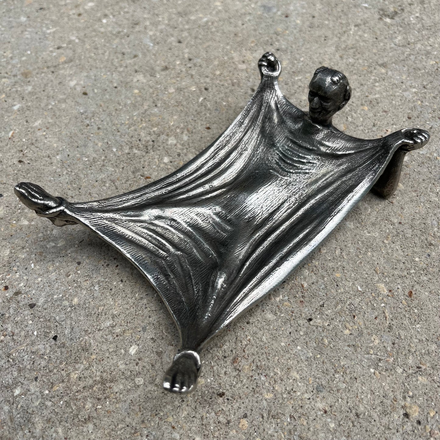 Vintage pewter Lucifer change dish.