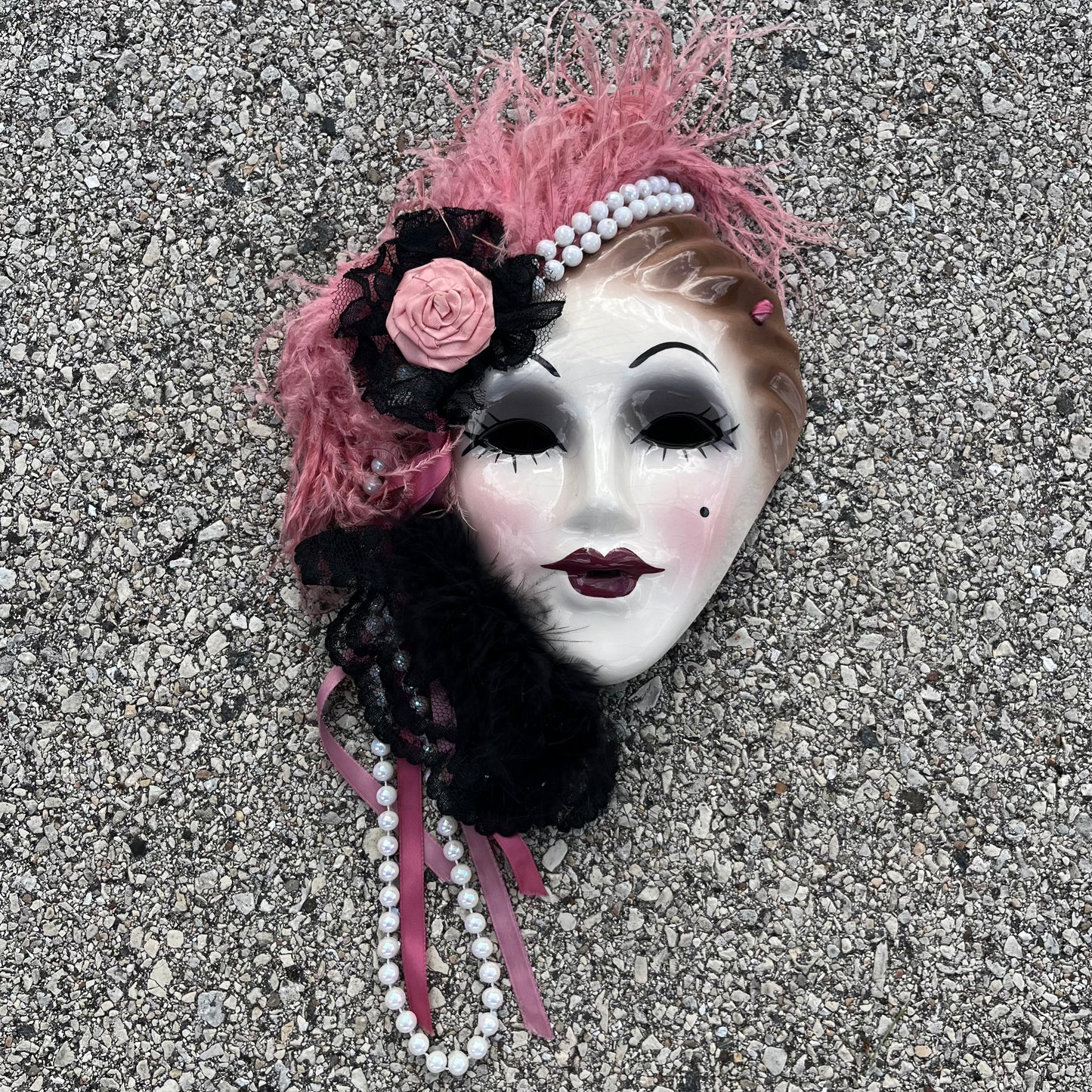 1980s ceramic lady mask.