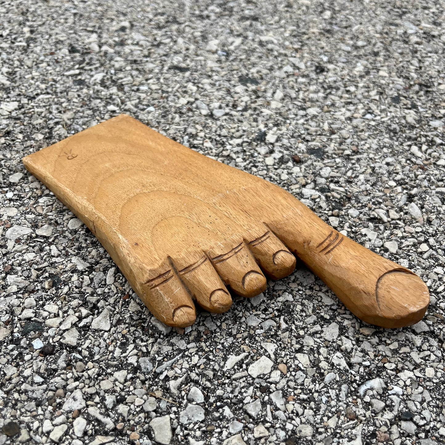 1970s Hand carved foot.