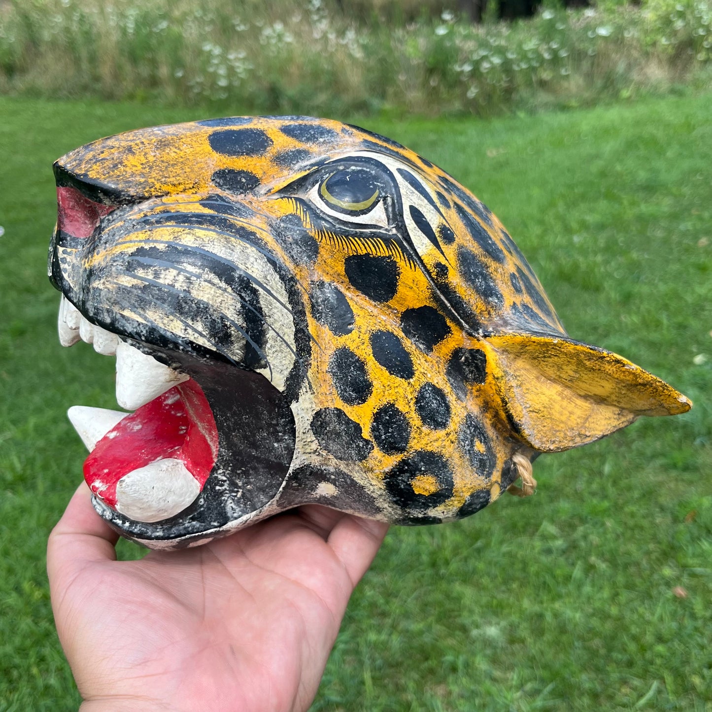 Vintage hand crafted jaguar mask.