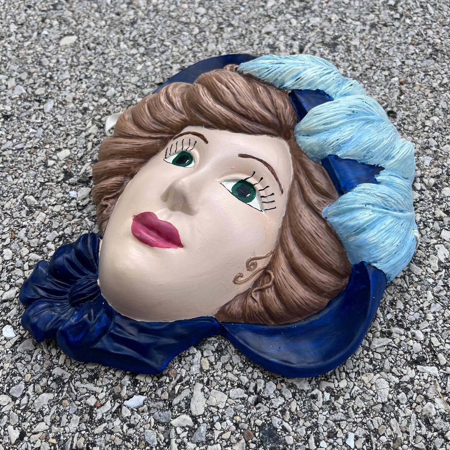 1980s Ceramic lady mask.