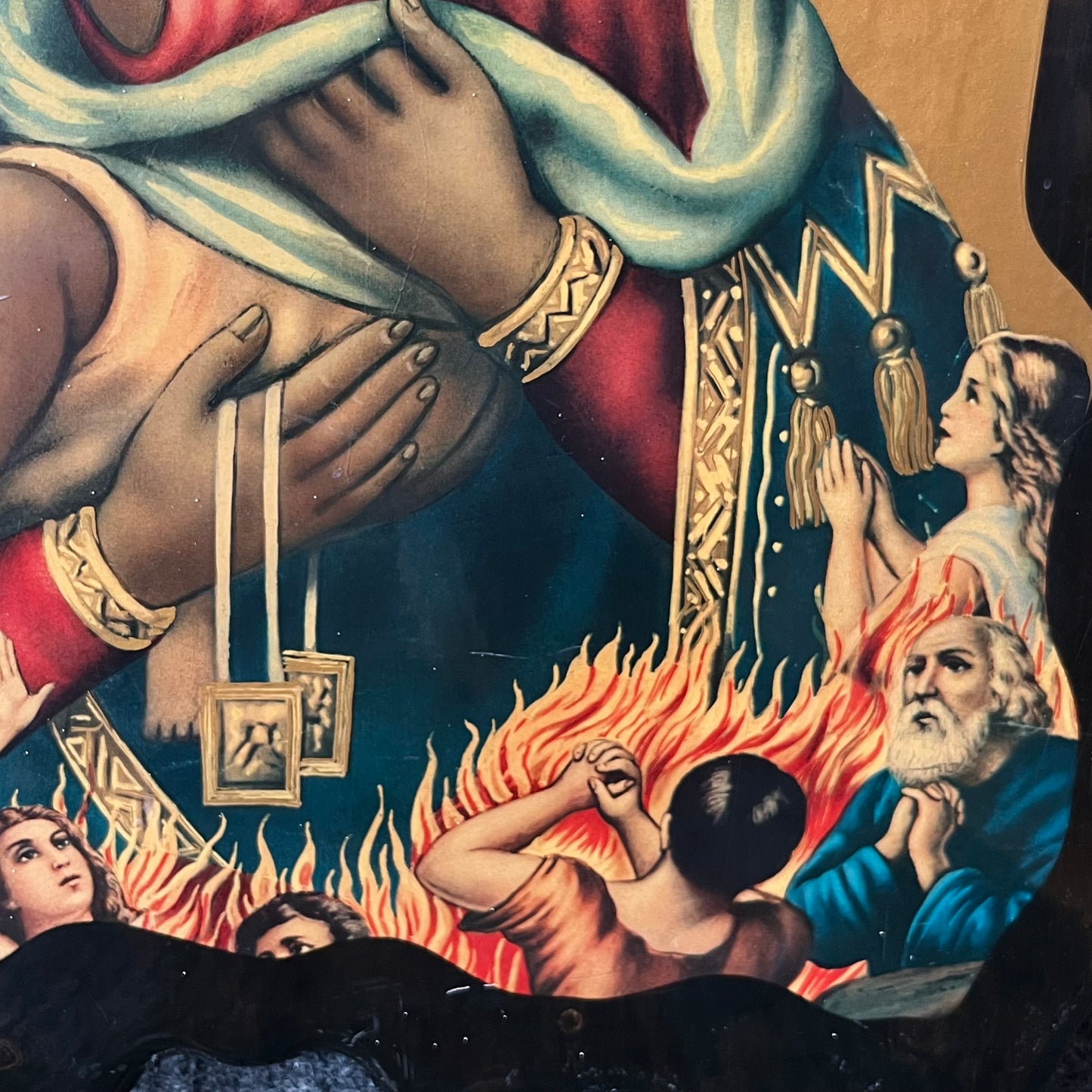1980s Madonna del Carmine (Our Lady of Mount Carmel) over purgatory.