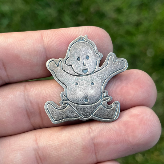 Vintage Sterling silver EFS Baby pinback.