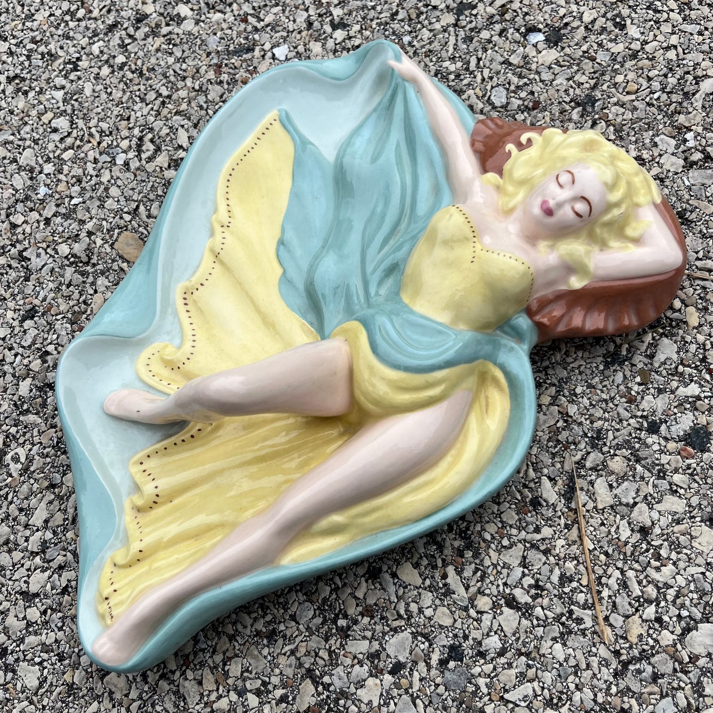 1970s Ceramic lady dish.