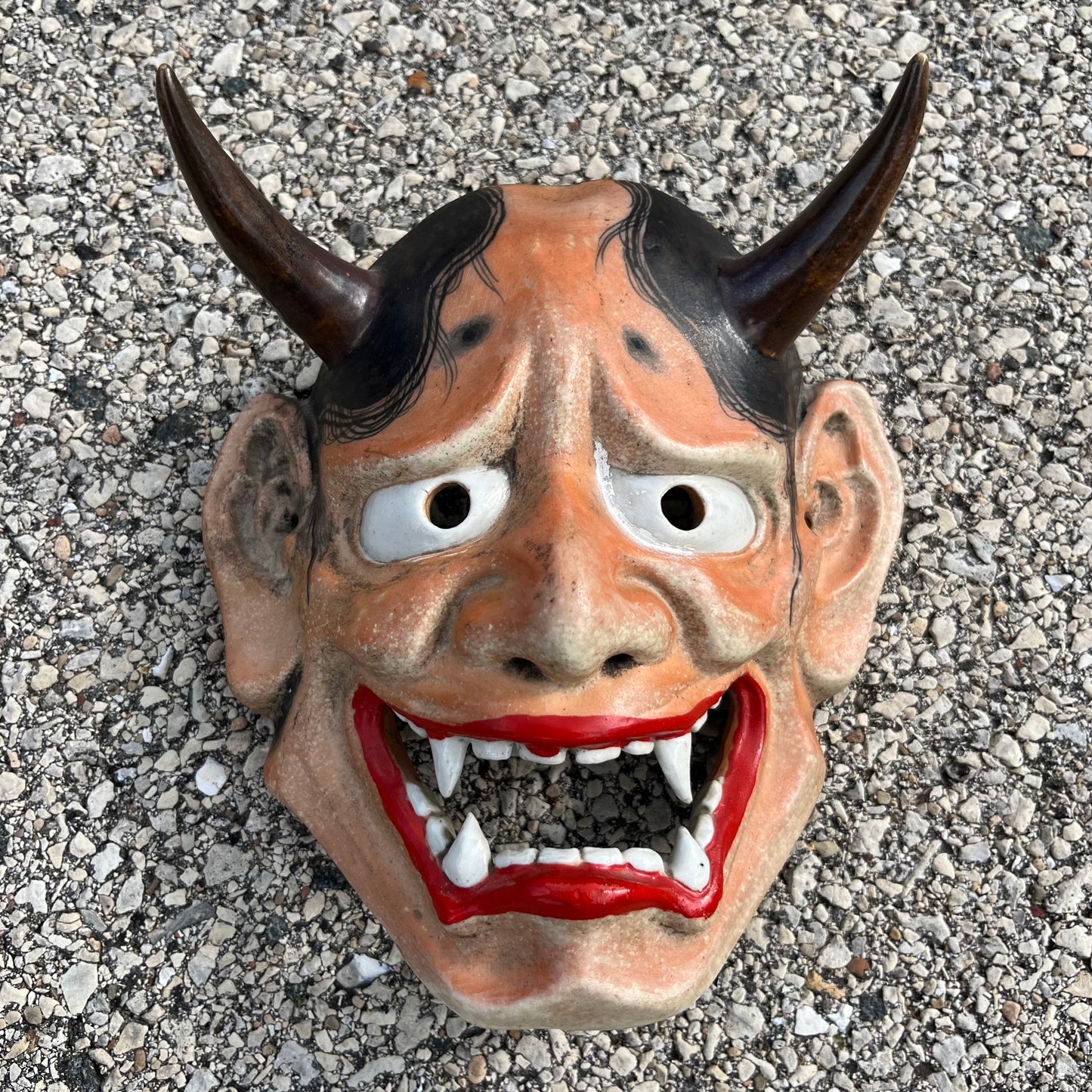 Signed 1980s Ceramic Hannya noh mask.