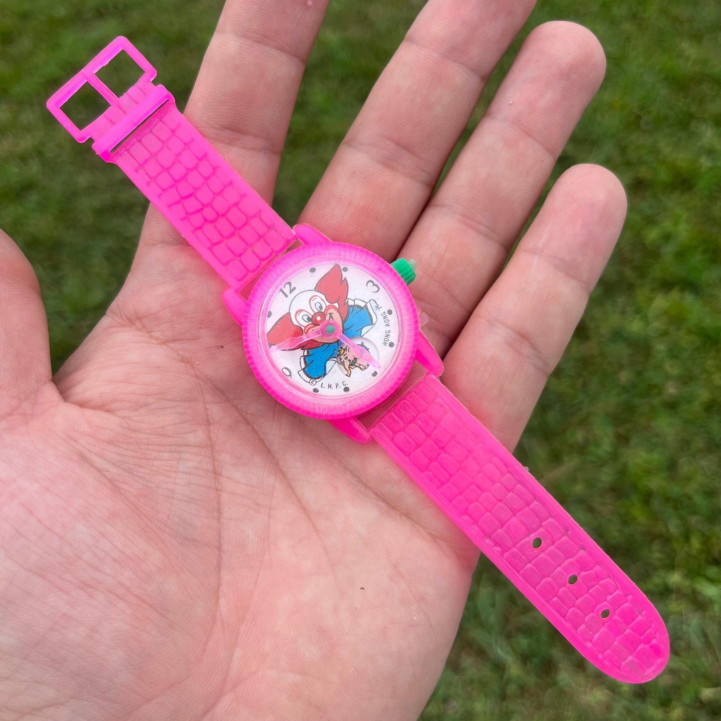 Vintage Bozo the clown toy watch.