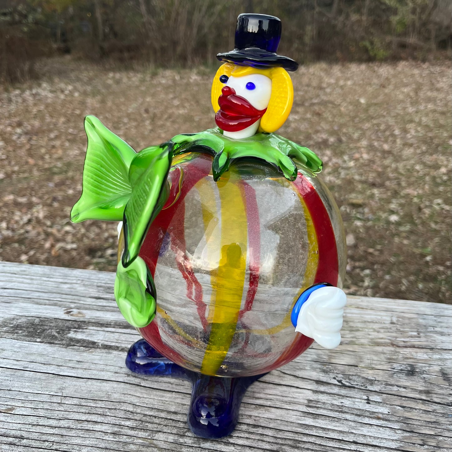 Vintage Murano glass clown dish.
