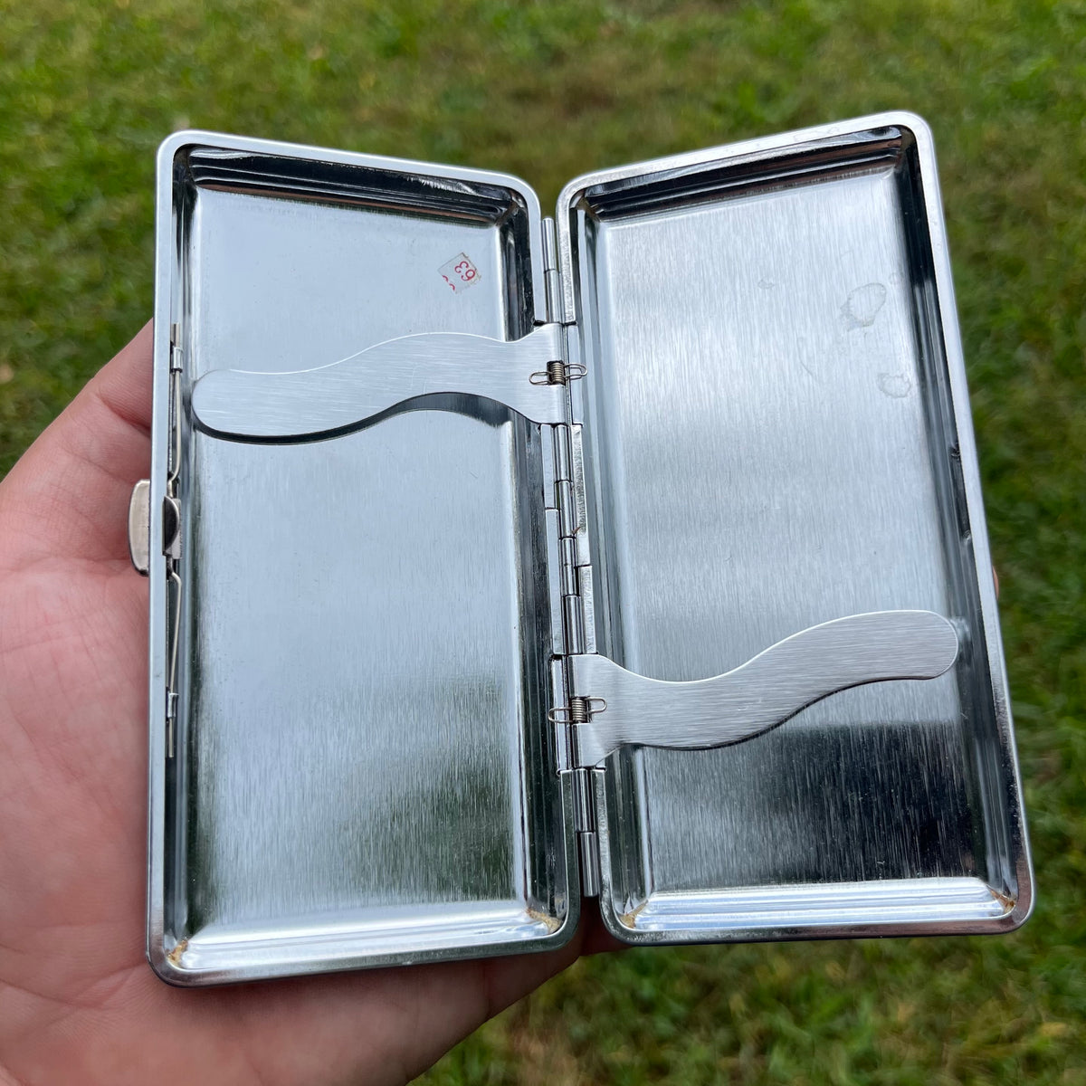 Vintage stainless steel cigarette case.