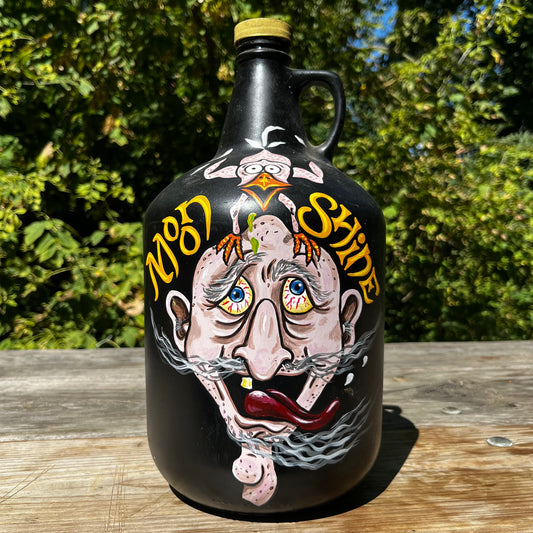 90s Hand painted Moonshine jug.