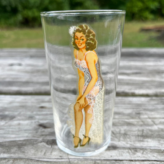 1940s Pin up Peakaboo glass.