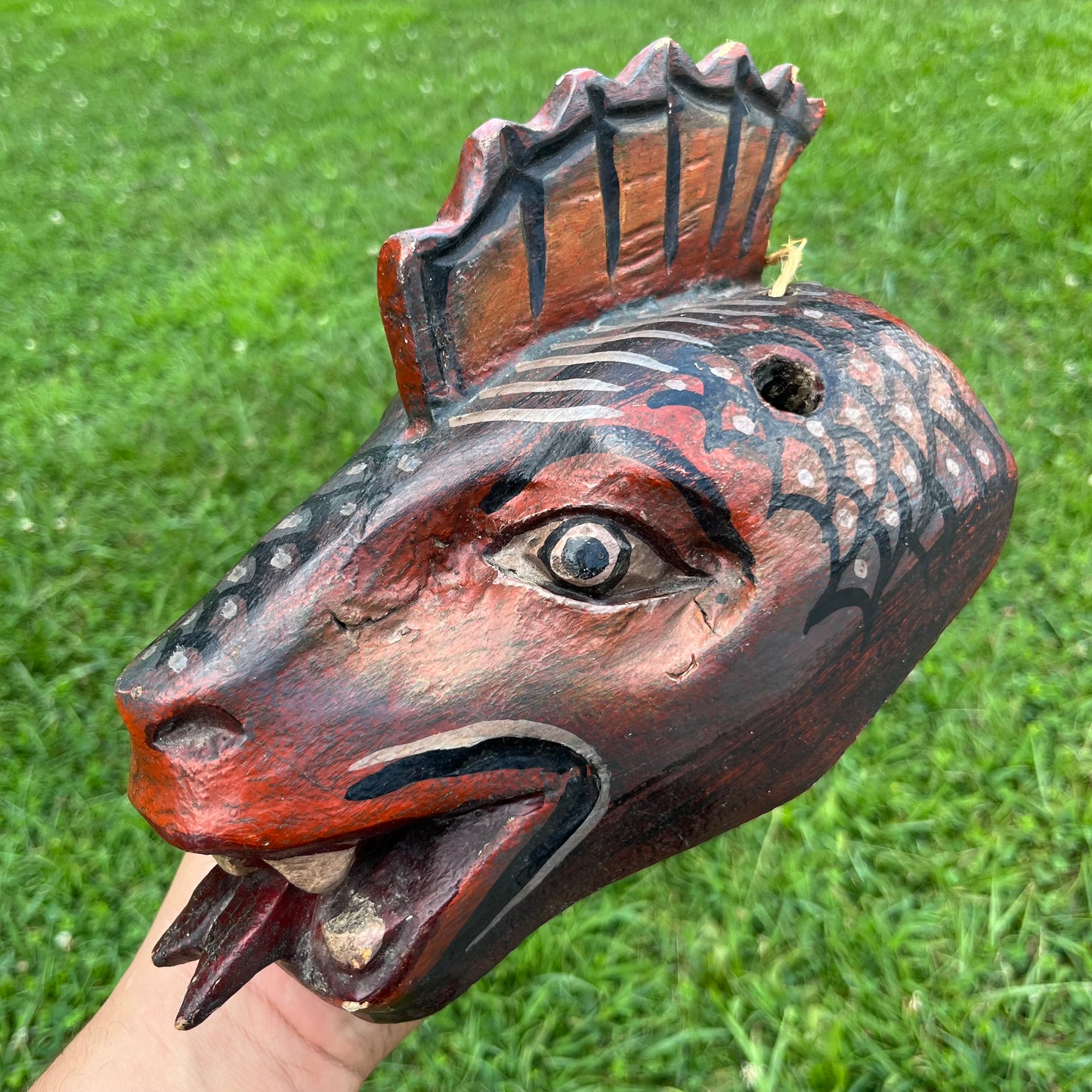 Vintage hand crafted dragon mask.