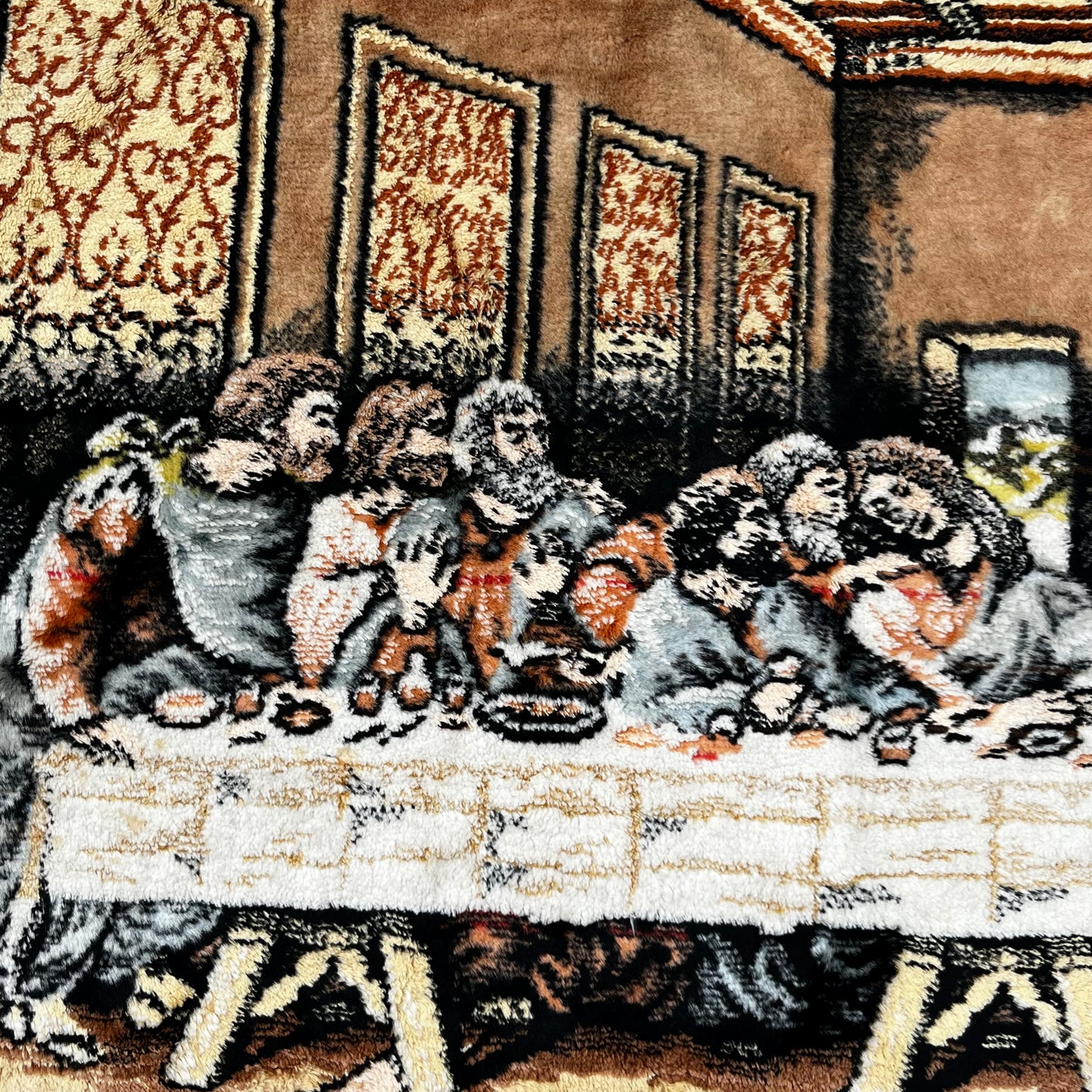 Vintage last supper tapestry.