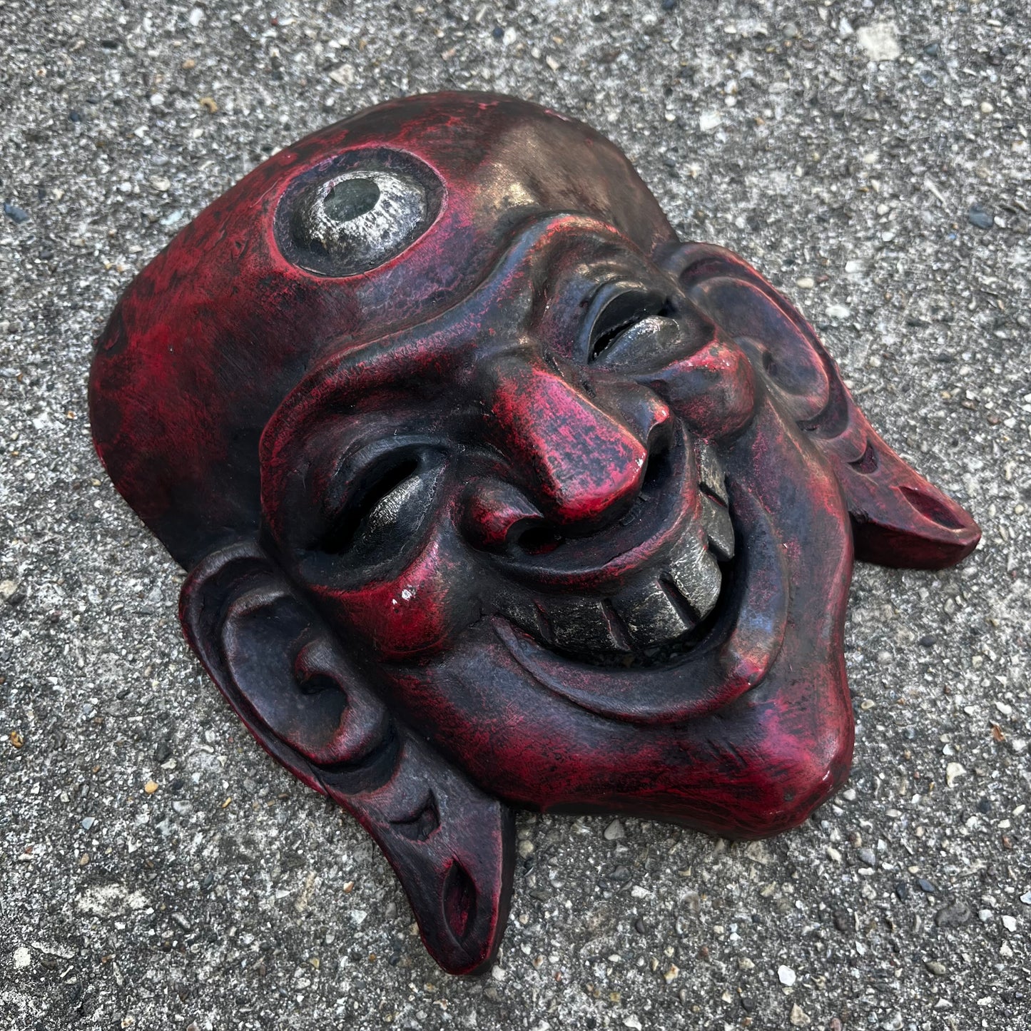 Vintage Nepali “Hotei” laughing Bhudda mask.