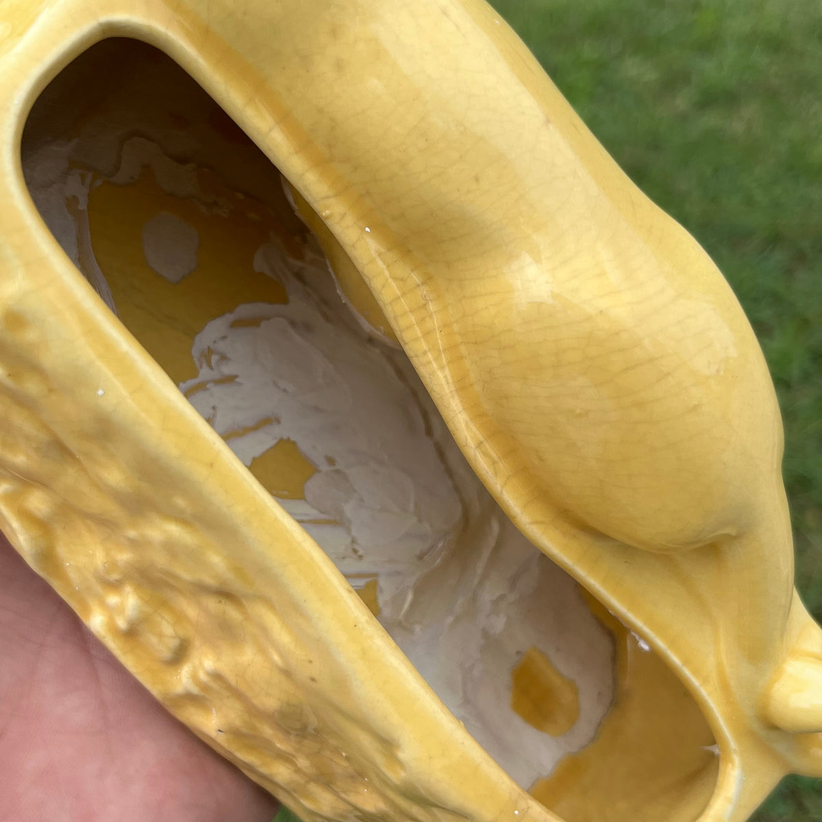 Vintage ceramic panther planter. (Repaired)