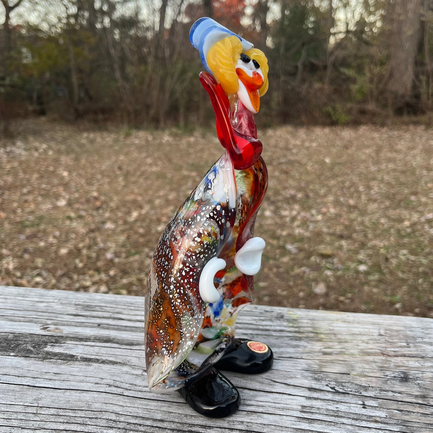 Vintage Murano glass clown candy dish.
