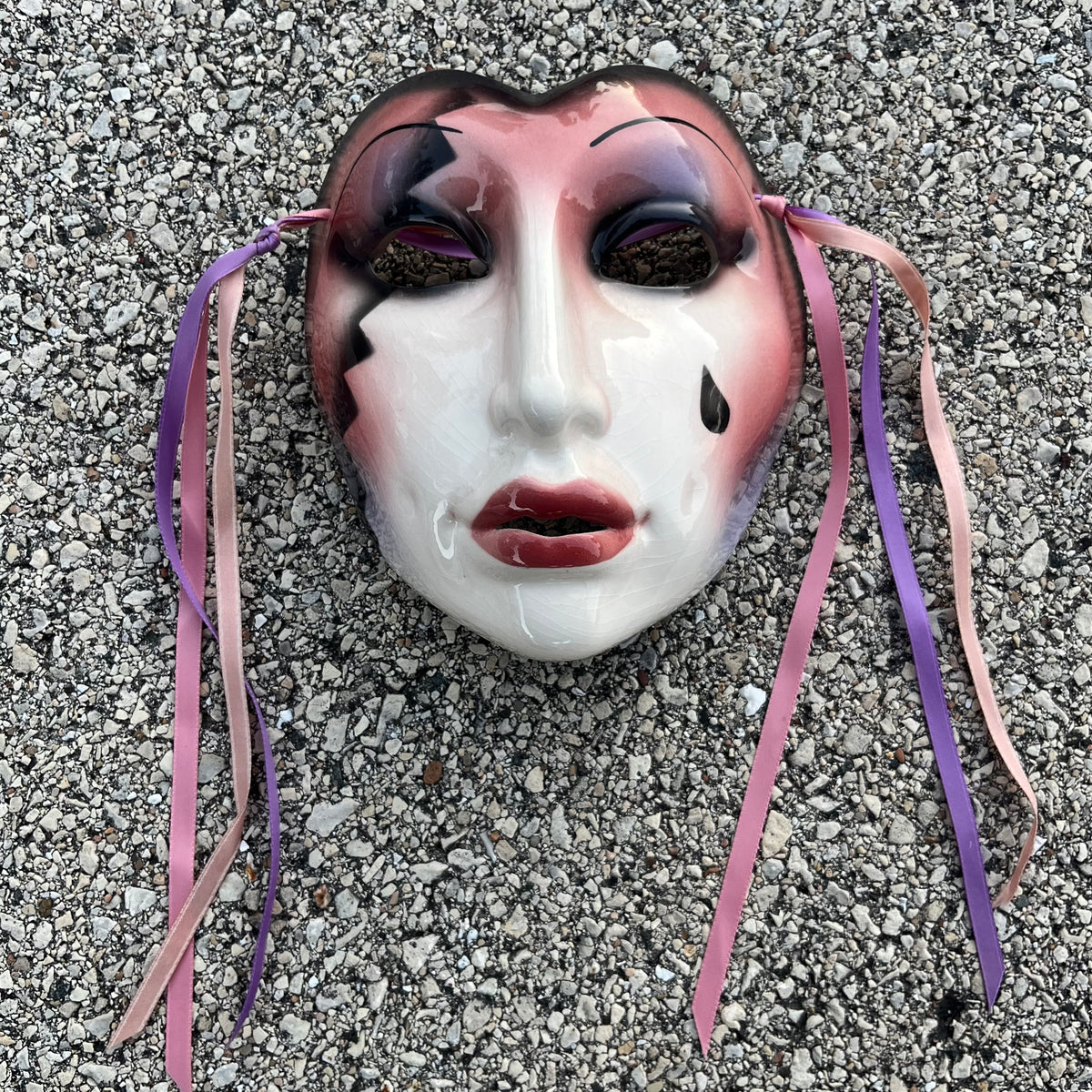 1980s Ceramic clay art mask.