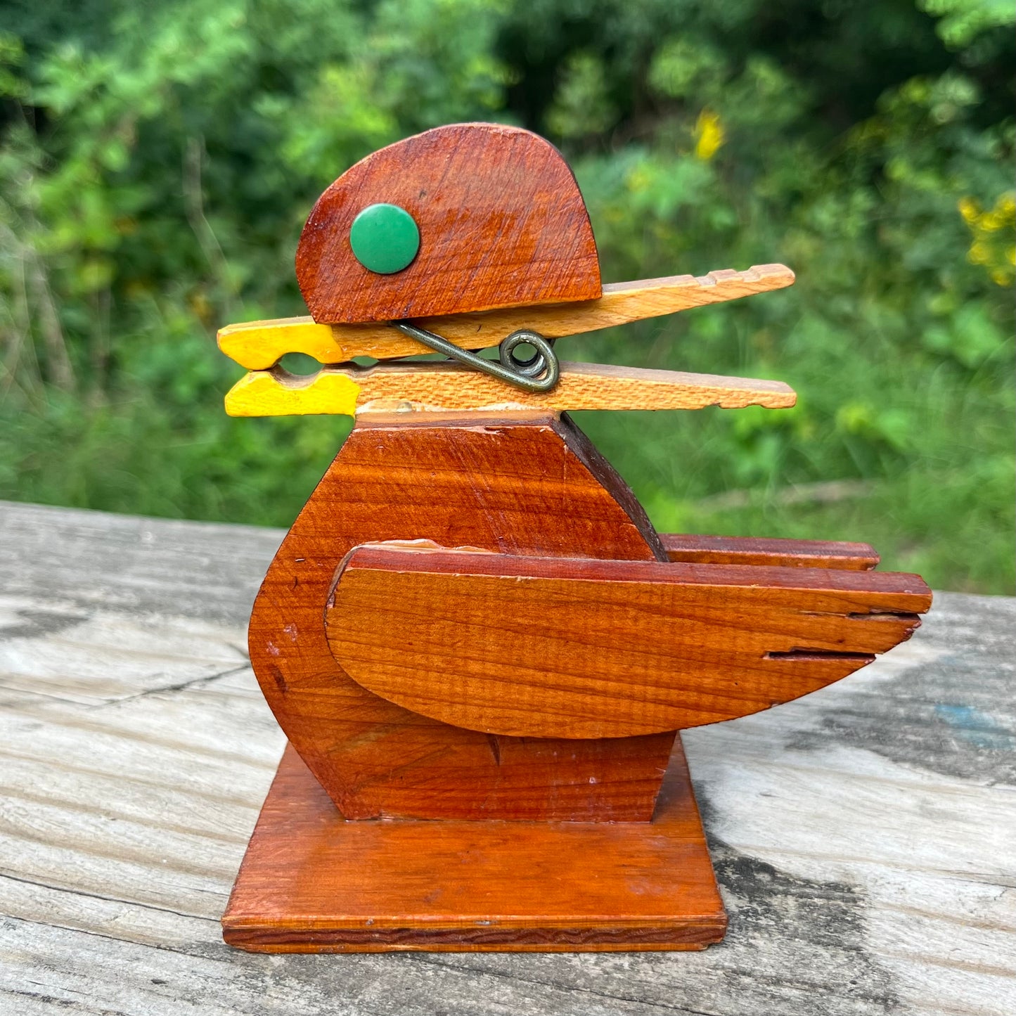 Vintage wooden clothespin duck.