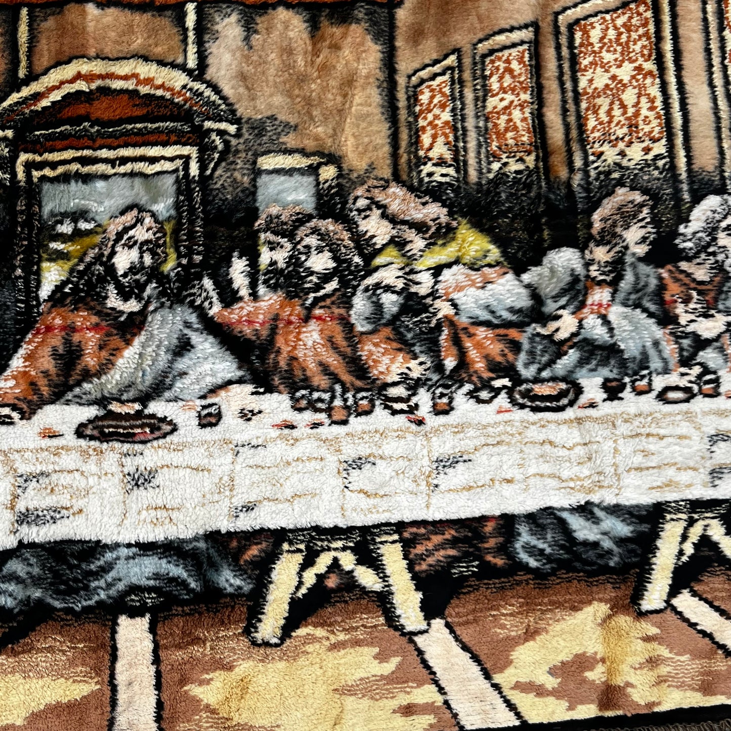 Vintage last supper tapestry.