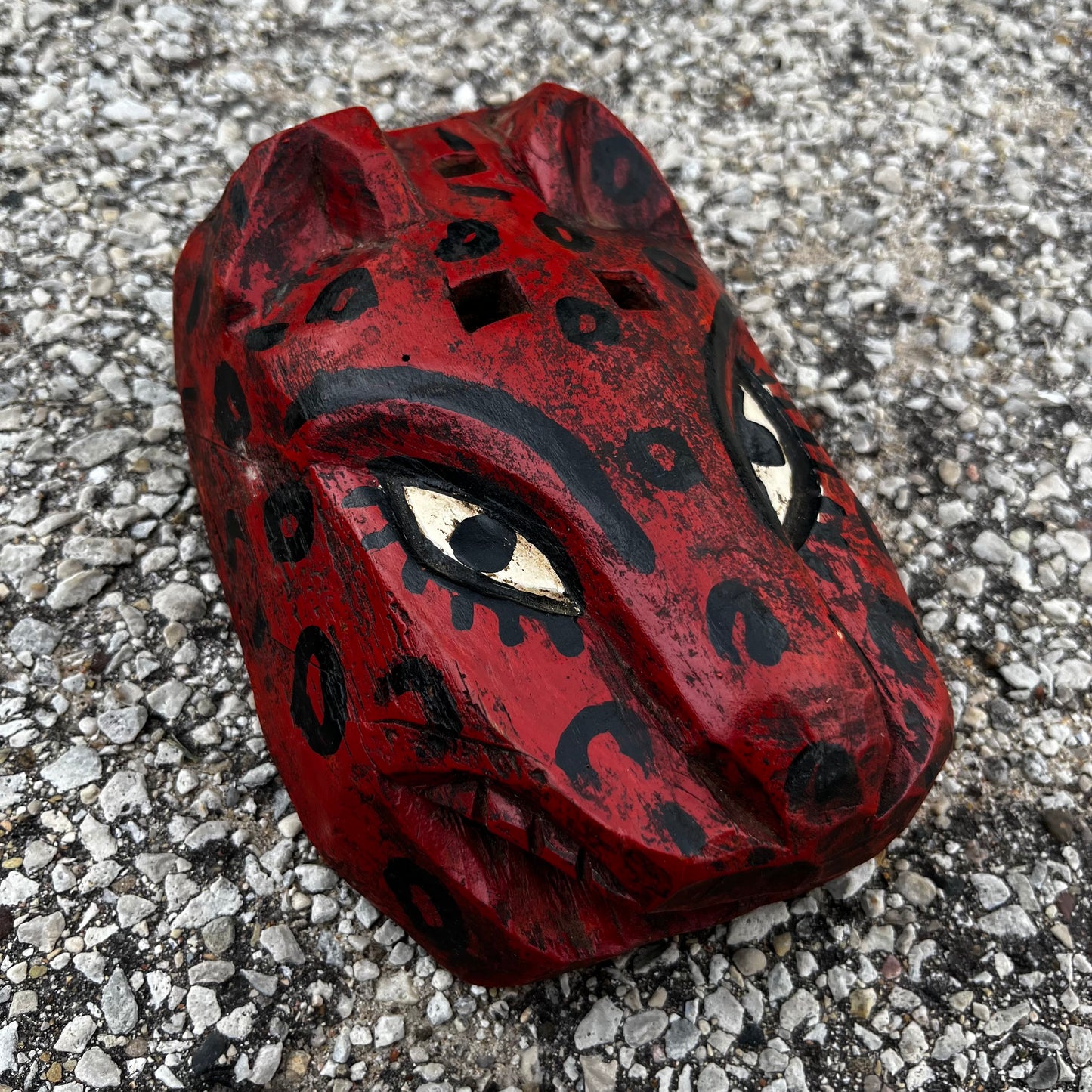 Vintage Guatemalan jaguar mask.