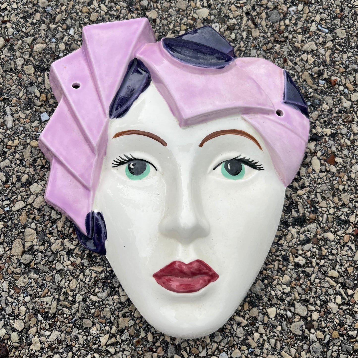 1980s Ceramic deco mask.