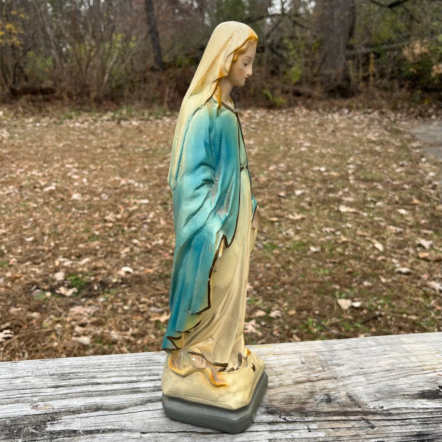 1950s Chalkware Mother Mary statue.