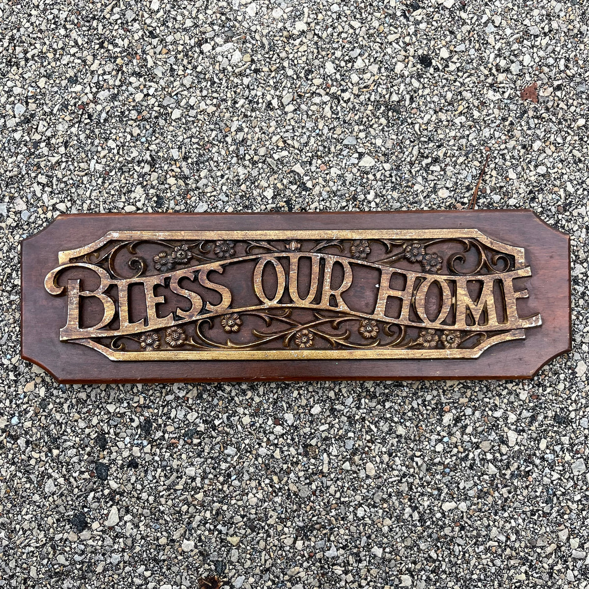 Vintage “God bless our home” plaque.