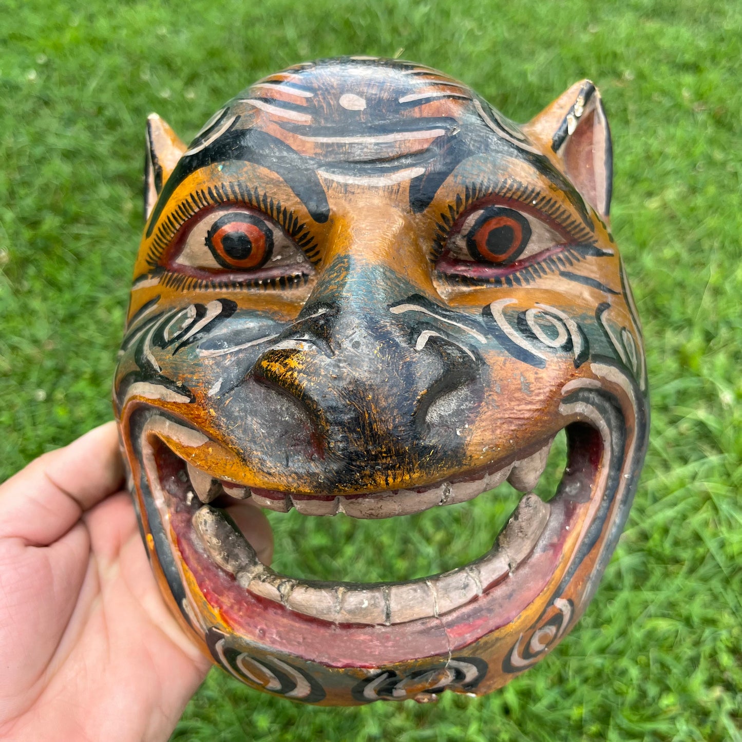 Vintage hand crafted jaguar mask.
