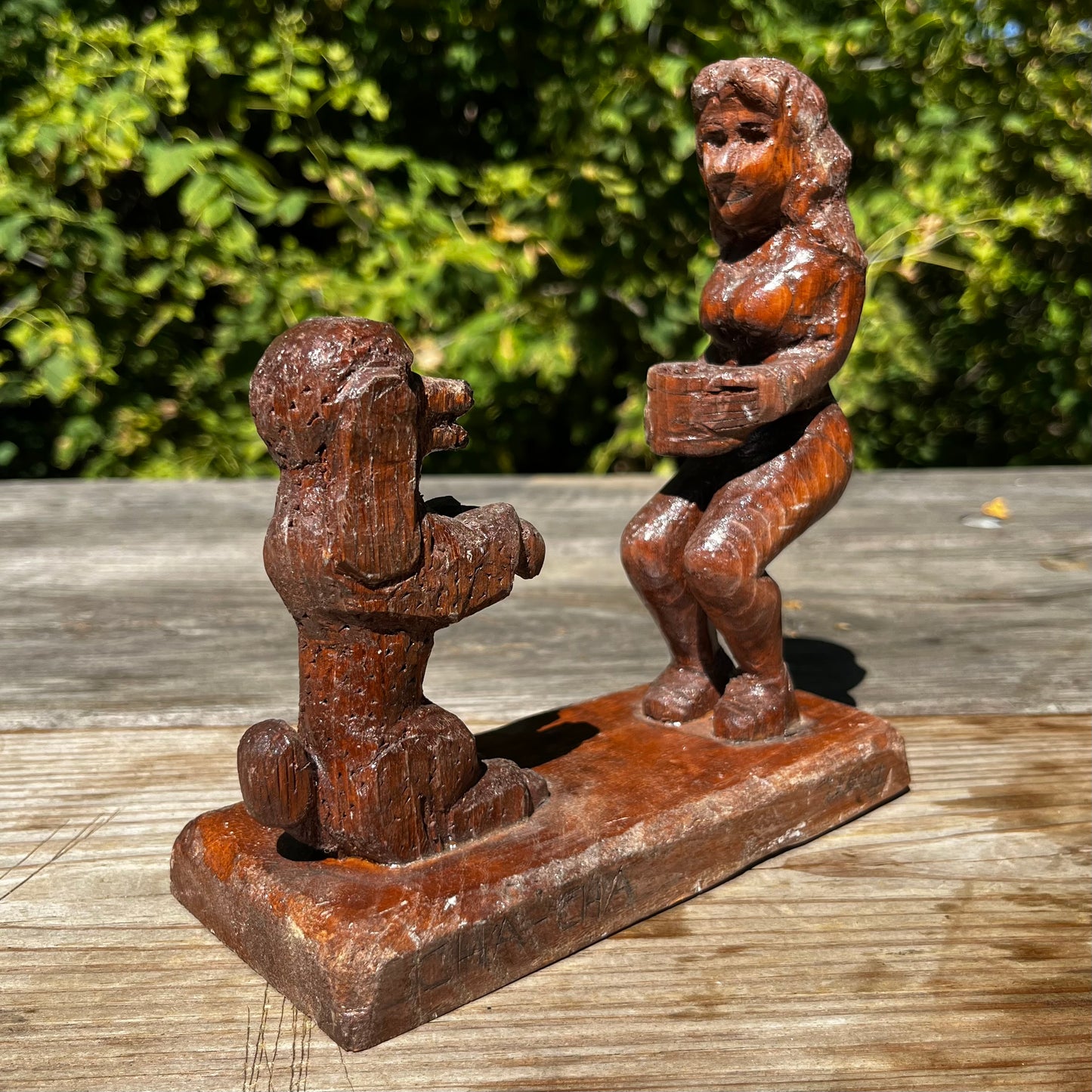 1950s Hand carved “Cha Cha” outsider art.
