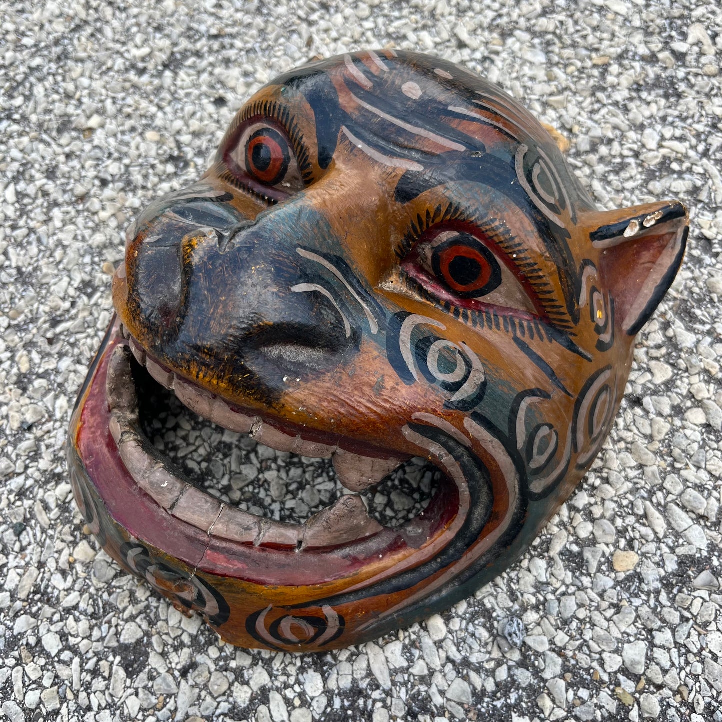 Vintage hand crafted jaguar mask.