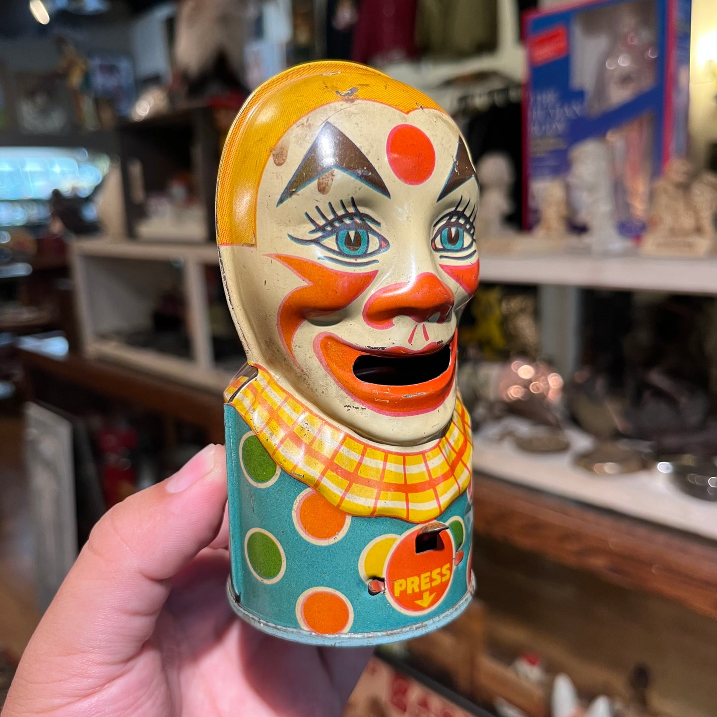 1930s Mechanical clown coin bank.