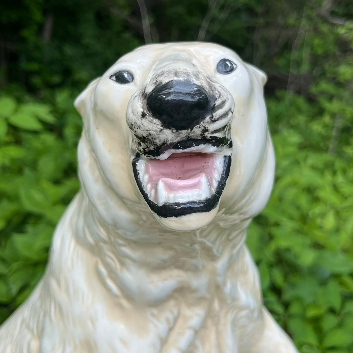 Large 1970s Ceramic polar bear statue.