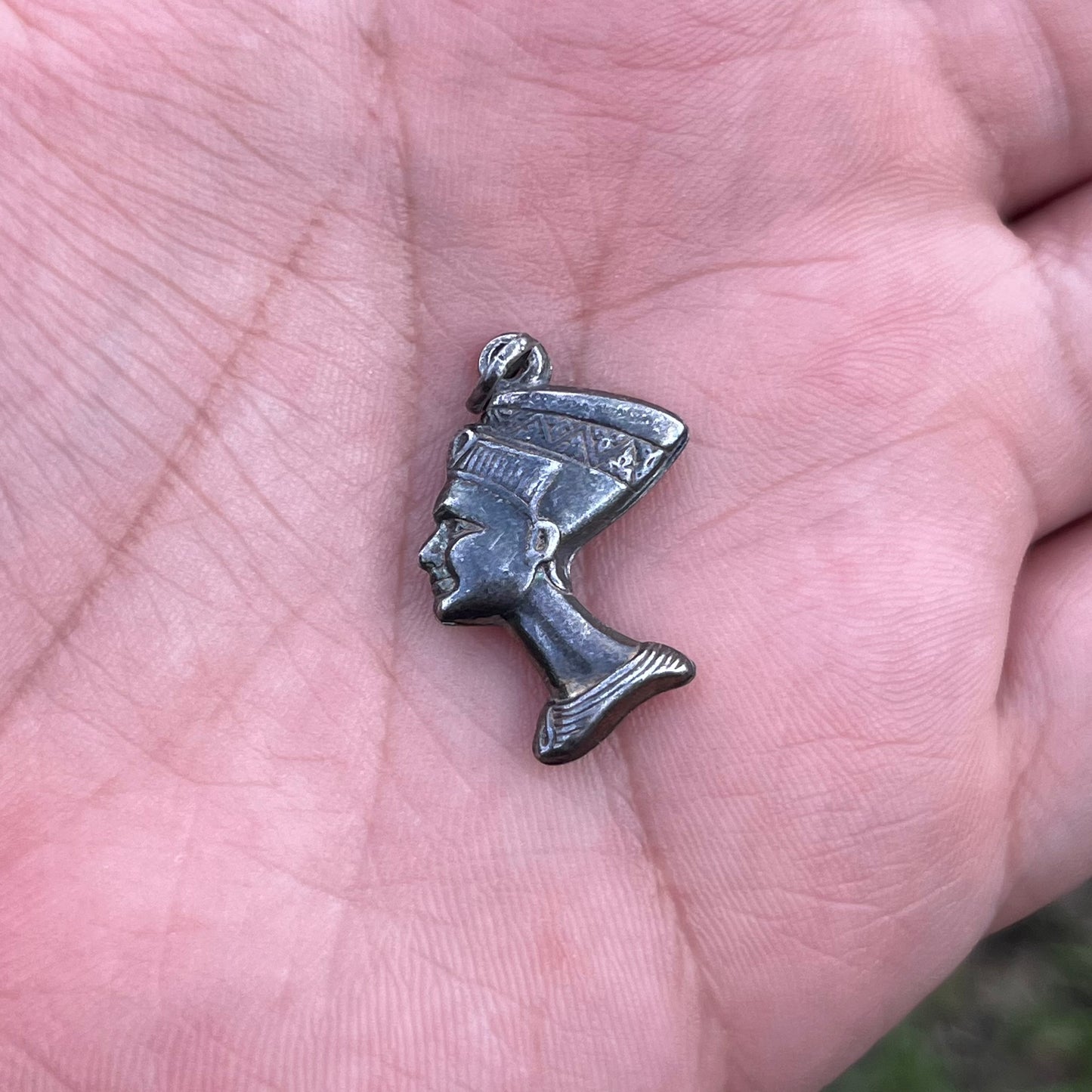 Vintage Sterling silver Nefertiti pendant.