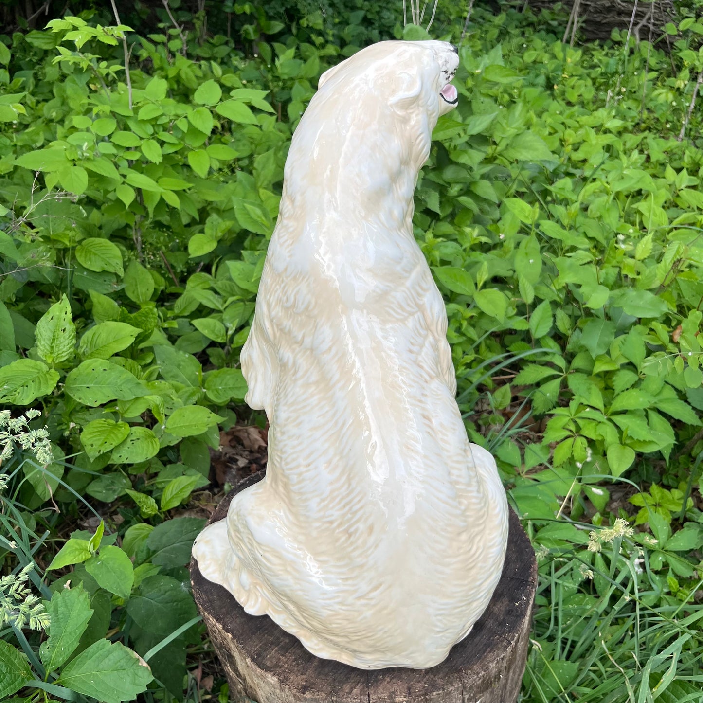 Large 1970s Ceramic polar bear statue.